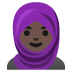 🧕🏿 woman with headscarf: dark skin tone display on Google